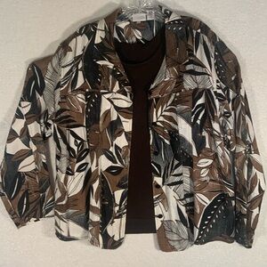 Vintage Chico’s 100% Linen multicolor lightweight jacket size 3 (16)